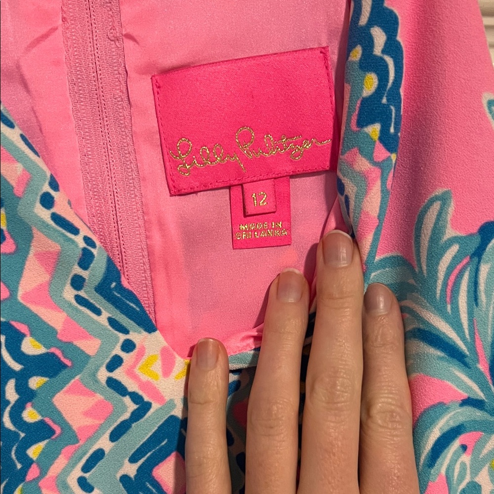 Lilly Pulitzer Pink and Blue Patterned Romper - Picture 4 of 5